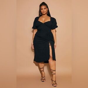 PrettyLittleThing Black Asymmetrical Dress